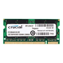 Оперативная память для ноутбука Crucial DDR2 533 МГц DDR2 1 Гб 2 Гб оперативная память для ноутбука ddr2 2 ГБ = 2 шт 1 г PC2-4200S 1,8 в