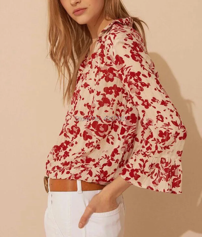 

High Quality Floral Printed Blouse Shirt + Slip Two Piece Set Features Shimmer Thread Detail - 2019 Elfbop New Style Shirt Top