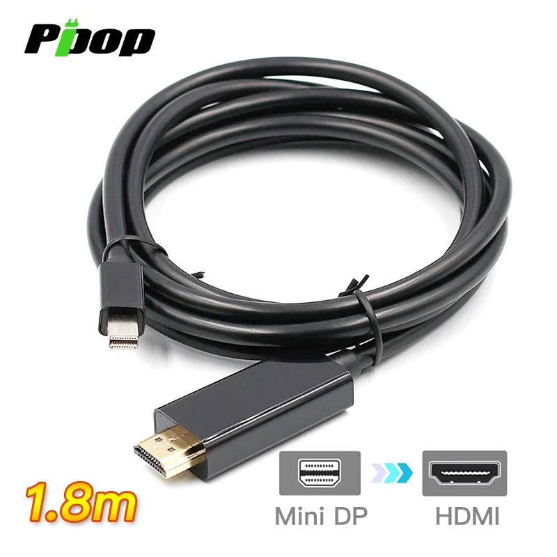 1.8M Mini DP Display Port Thunderbolt 2 to HDMI Cable Adapter For MacBook Pro