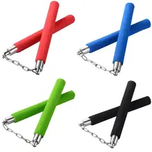 Горячая единоборство пена губки безопасные нунчаки для фитнеса Nunchaku для детей Дети kungFu начинающих обучение красный/синий/черный/зеленый