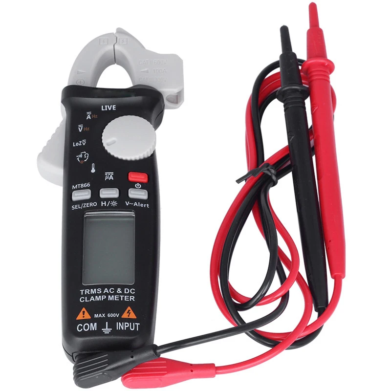 

Mustool MT866 Digital True RMS Clamp Meter Multimeter AC DC Voltage Current Resistance Capacitance Hz Temperature Tester