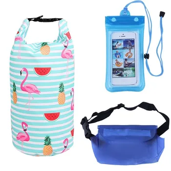

10L Waterproof Bag Set Kayak Dry Bag With Waterproof Phone Pouch Waist Bag Raft Canoe River Trekking Women Summer Swimming Bags
