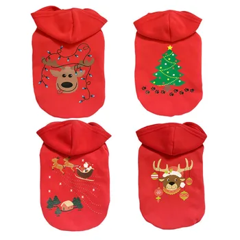 

Dogs Pets Clothing Pets Dog Winter Christmas Clothes Christmas Elk Hoodie Pure Cotton Pets Sweater French Bulldog Coat Jacket E