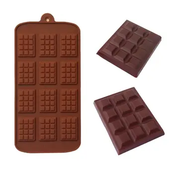 

Hot 3D Silicone Chocolate Molds for Chocolate Bar DIY Baking Chocolate Mould Kitchen 12 Even Silicone Molds