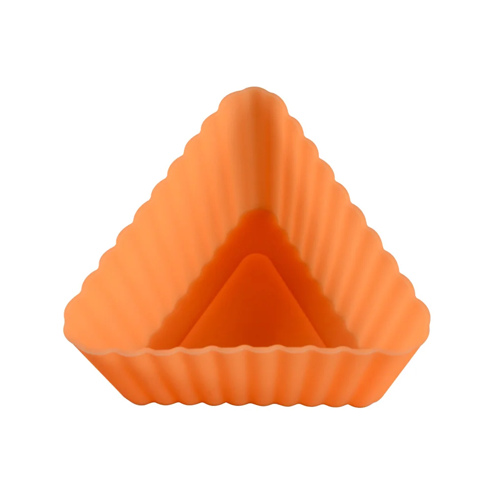 

Silicone Mini Baking Cup Triangle Reusable Muffin Cake Cupcake Liners Mold (Random Color)