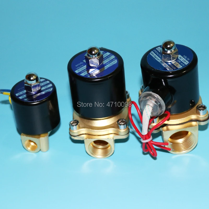 2 Вт нормально открытый электромагнитный клапан(нет), 12 В, 24 В, 110 В, 220 В, 380 В латунь 1/"~ 1" электромагнитный клапан