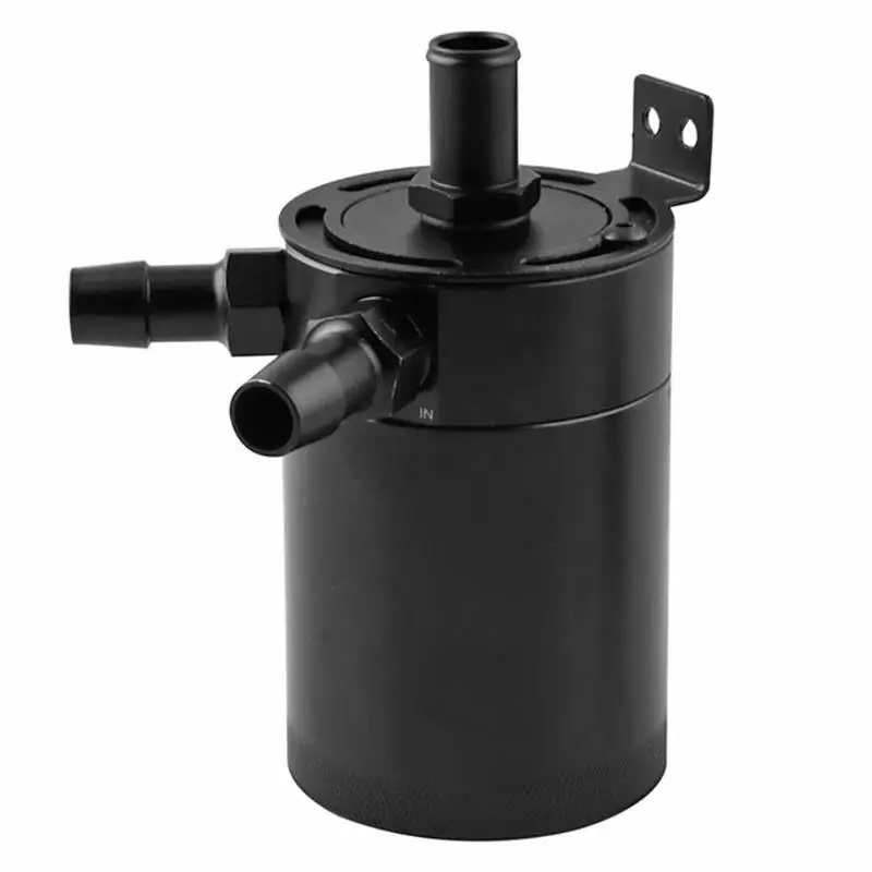 

Universal 2-Port Billet Aluminum Baffled Oil Catch Can Tank Reservoir Oil Separator with Filter Steam Collect Engine Kettle Can