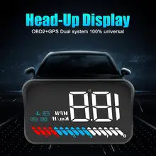 M7 светодиодный дисплей с цветным экраном HUD Предупреждение скорости OBD2 код ошибки устранение автомобиля диагностический инструмент ветер экран проектор