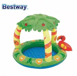 52179 Bestway 99 см x 91 см x 71 см дружественные джунгли игровой бассейн 39 "x 36" x 28 "навес надувной бассейн Детская ванна бассейн