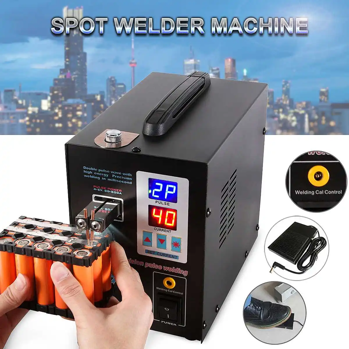 

SUNKO S737G Battery Spot Weldering Machine Double Digital Display Led Light Precision Spot Welding Machine