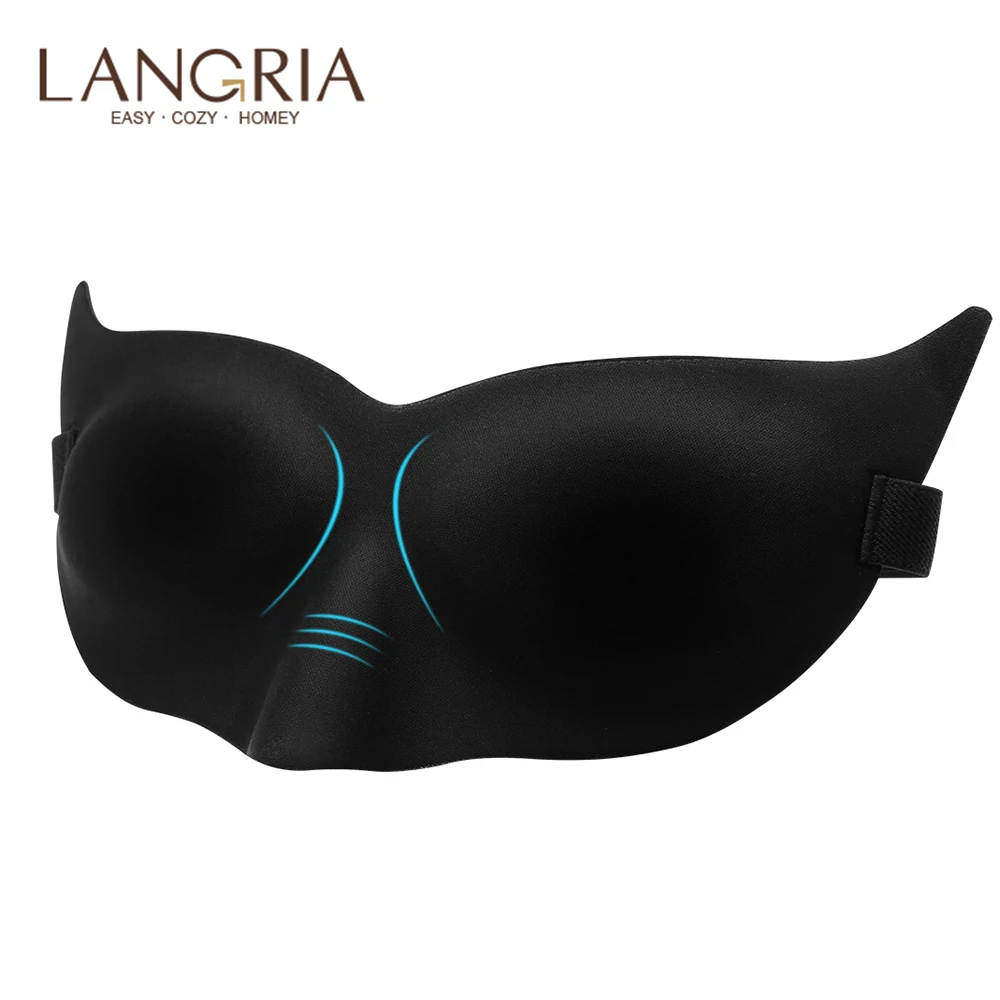 

LANGRIA Venetian Eye Mask for Sleeping with 3D Cat-Eye Shape No Pressure Lightweight Memory Foam Adjustable Eye Mask Home Office