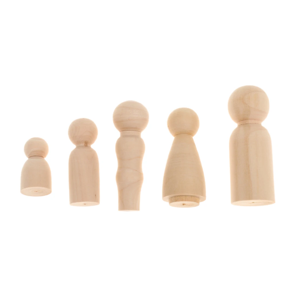 

Set of 200pcs Wooden Peg Dolls People Natural Wood Family Members DIY Crafts Cake Topper Ornaments