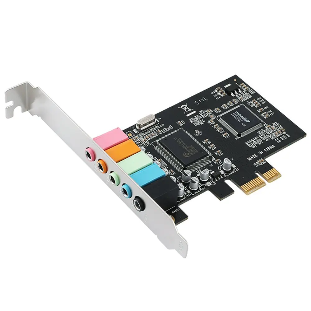 PCIe звуковая карта 5,1, PCI Express объемная 3D Аудио карта для ПК с высокой прямой производительностью звука и низкий кронштейн