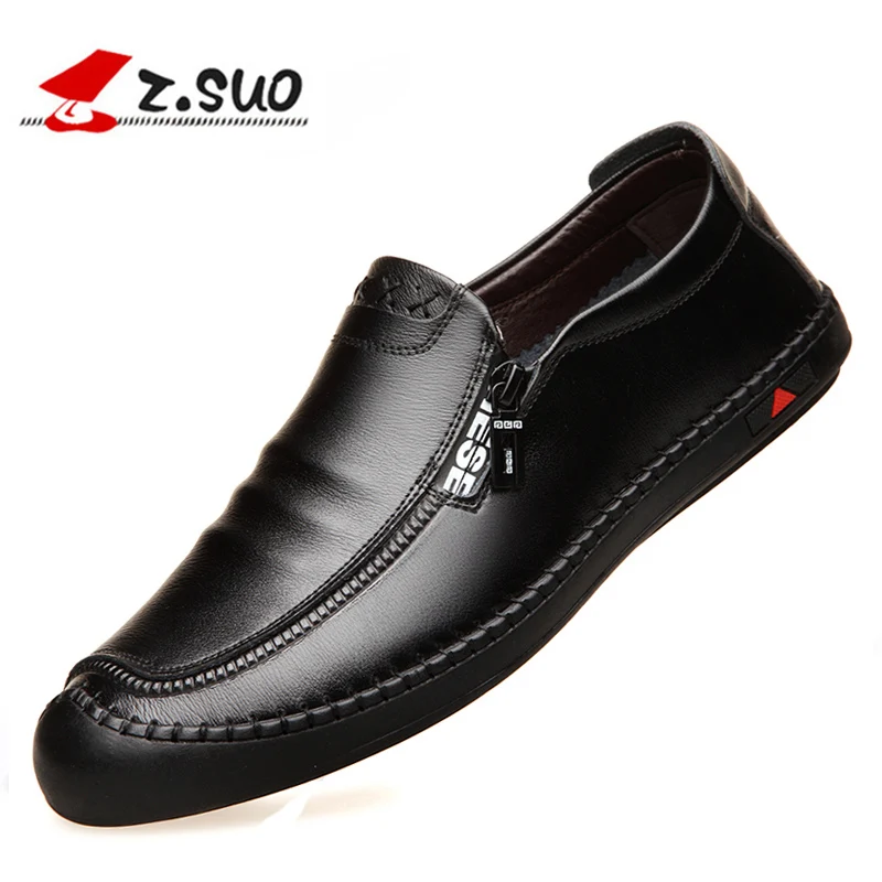 

Slip-On Soft Leather Loafers Shoes Men Genuine Leather Men 's Casual Shoes 2019 Spring Fashion Zip Moccasins Loafers For Male