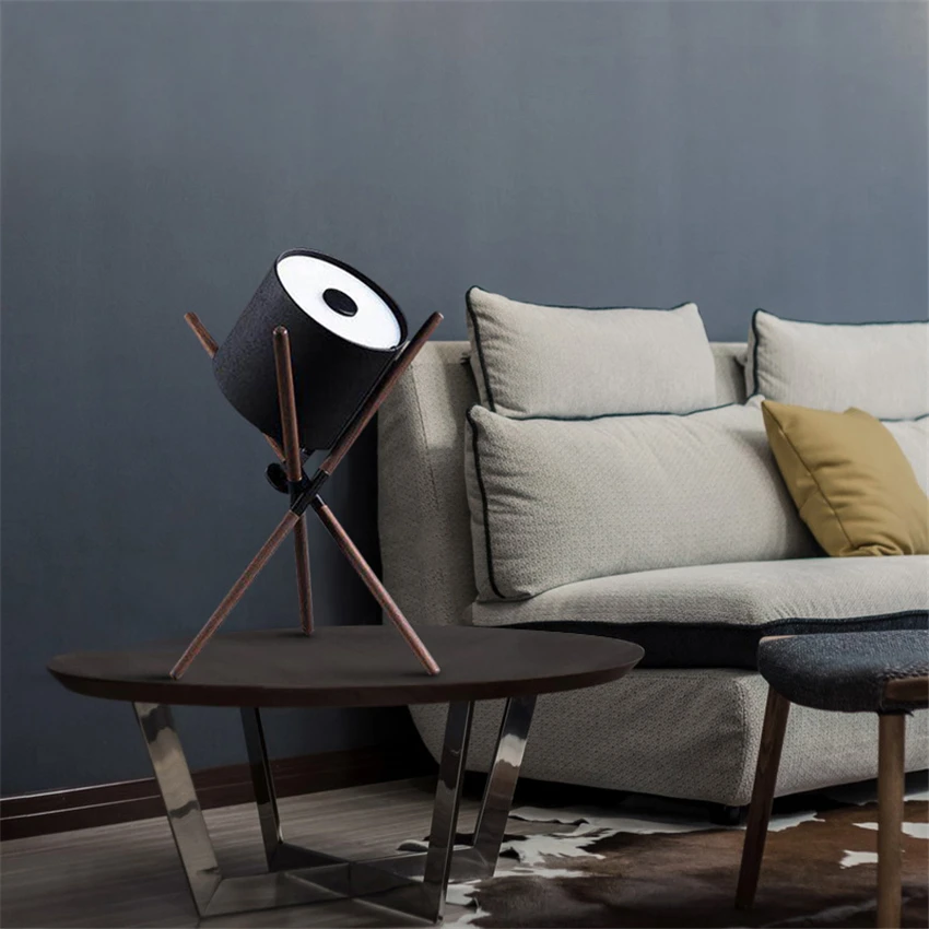 Us 143 39 11 Off Modern Wooden Wood Stand Led Tripot Floor Table Lamps Novelty Reading Night Desk Lights Bedroom Bedside Living Room Studio Retro In