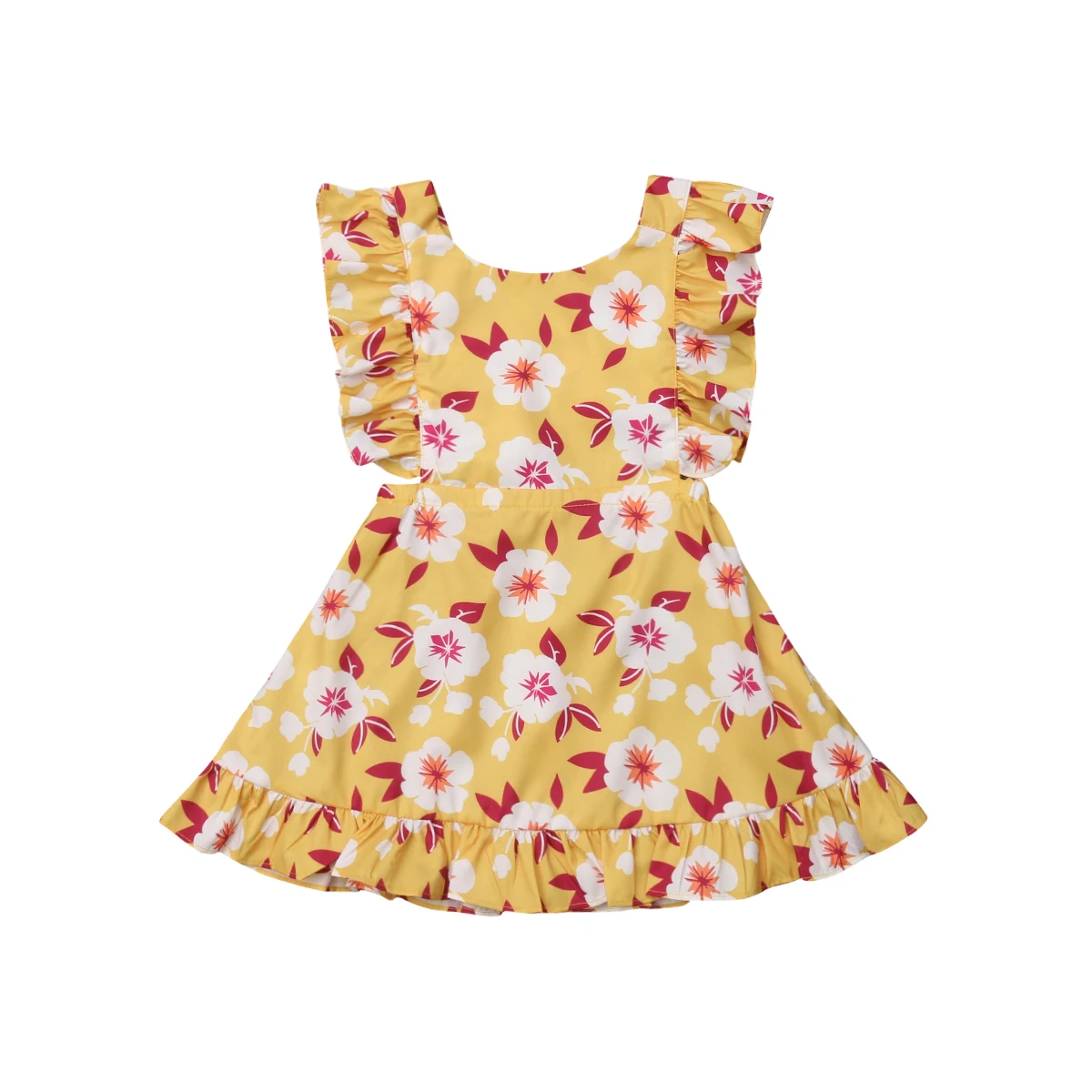 

Little Princess Kid Baby Girl Floral Sleeveless Party Tutu Dress Cotton Clothes Size 2-6Y
