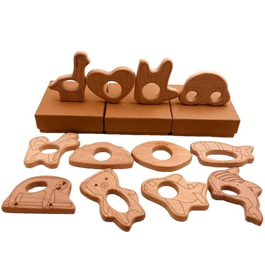 Sloth Wooden Teether Toy for Baby Teething Ring