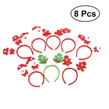 8 шт. Новогодние повязки различные Санта Клаус Ассорти принадлежности для волос прическа повязка на голову для детей Для мужчин Для женщин