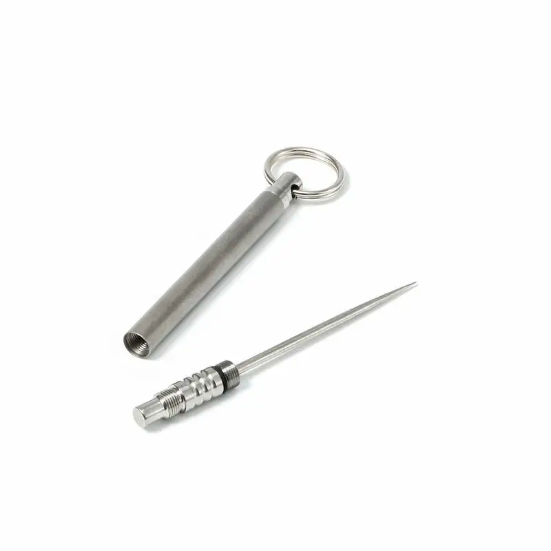 

Outdoor Camping Pure Titanium Toothpick Environmentally Fruit Fork Self-defense Toothpick Keychain Survival Tool Accessories