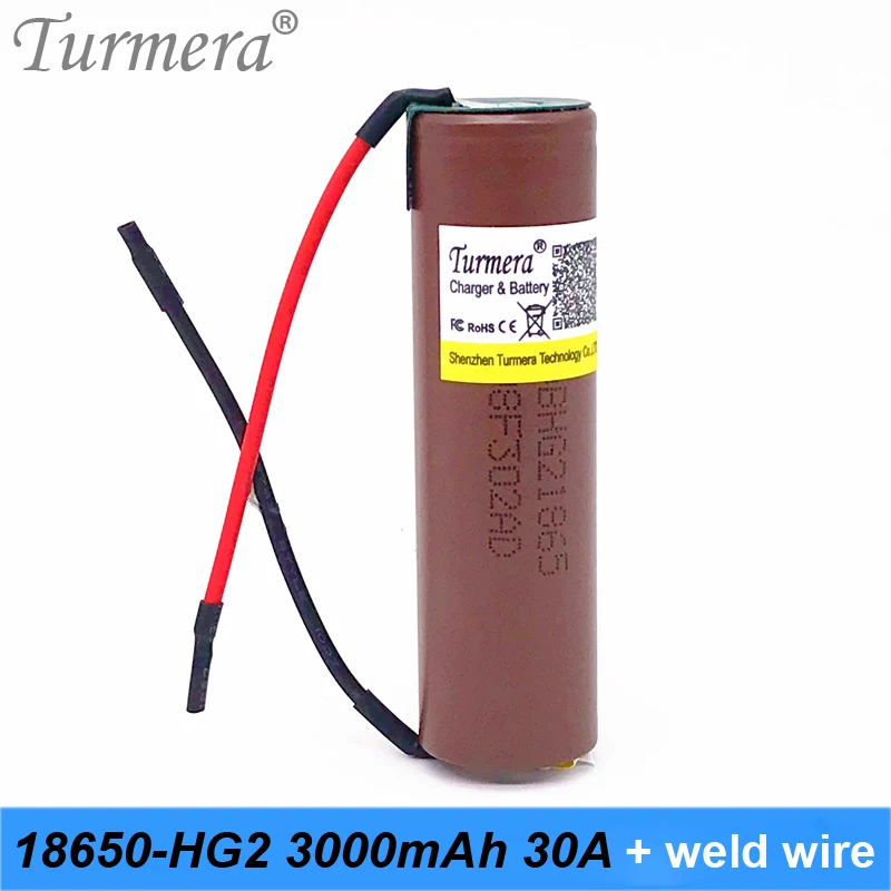 

18650 hg2 3000mah battery 3.6v 30a high discharge current for shura screwdriver tool battery + welding wire