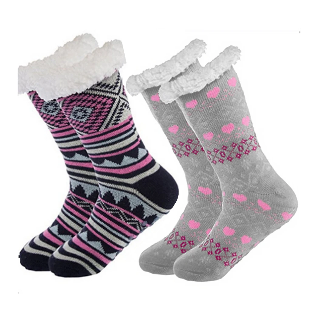 

Women Girls Winter Cotton Stripes Socks Warm Fleece Floor Sleep Bed Home Socks New Arrivals Fluffy Fuzzy Socks Christmas Gift