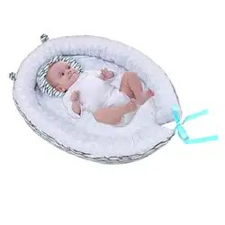 Портативный Детское гнездо кровать хлопок колыбели Единорог печати детская кроватка бампер складной спальное для новорожденных путе