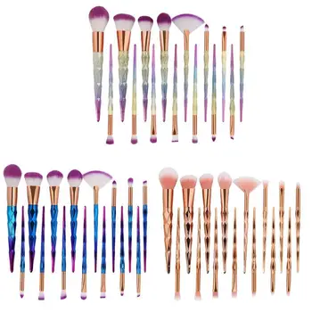 

15PCS Makeup Brushes Set RoseGold Professional Foundation Blusher Powder Brush Tools Flat Eyeliner Eyebrow Makeup Brush Kit