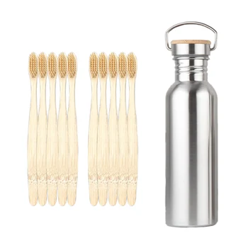 

Workout Hiking Outdoor Travel 2019 New 750ML Stainless Steel Portable Bottle Kettle with 10pcs Disposable Brushes