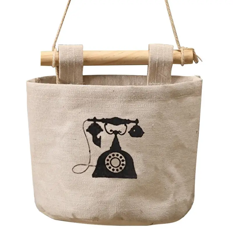 الفن حقيبة التخزين حقيبة للحمل الحائط خزانة القطن الكتان النسيج تماما مخزن الهواتف المحمولة ألعاب أطفال اكسسوارات