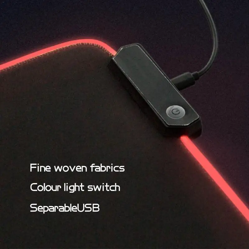 Светящийся игровой коврик для мыши цветной Большой светящийся USB светодиодный