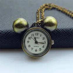 NAZEYT Fob карманные часы винтажные простой мыши циферблат кварцевых часов с цепочкой антикварные ювелирные изделия кулон ожерелье Подарки