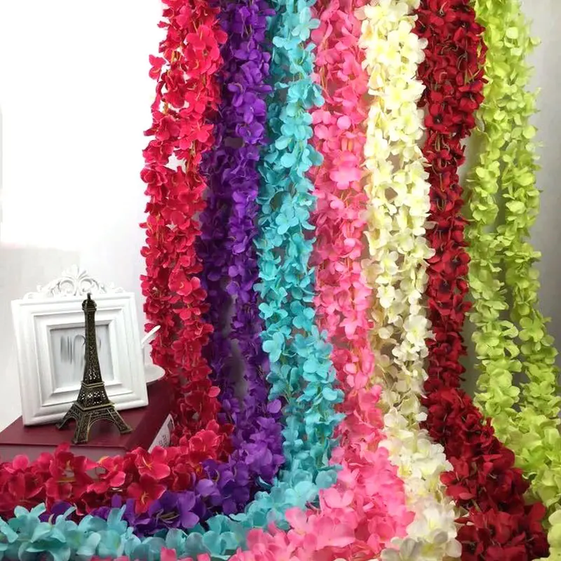 

6.56ft Wedding Fake Flowers String Stripe Vine Leaf Artificial Flower Garland Floral Home Decoration WXV Sale