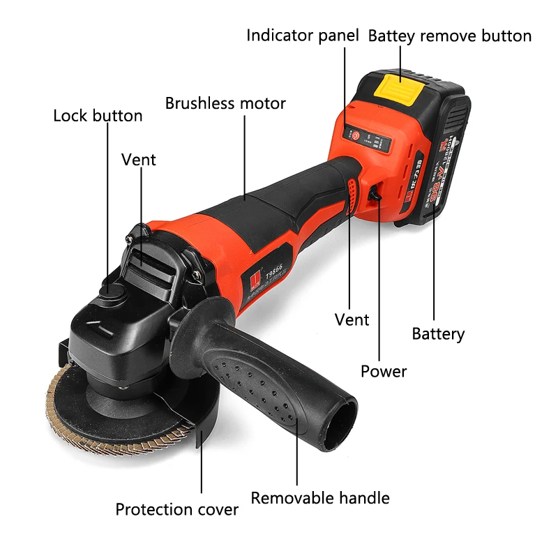 Included Brushless Angle Grinding Machine mm Depth Cordless Cutting Grinder r Min Grinding Wheel Multi Leaf Wheel Rust Cleaning Wheel Battery Charger Wrench Power Garden Hand Tools Diy Tools Umoonproductions Com
