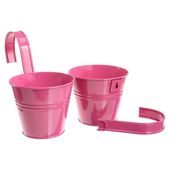 

Flowerpot set of 2 pink including holder