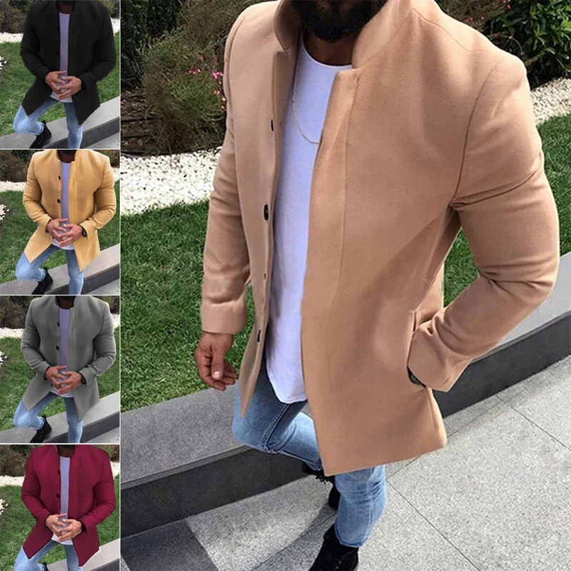 

British Style Winter Coat Men Brand New Double Breasted Trench Coat Men's Casual Slim Fit Overcoat Jackets Manteau Homme