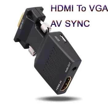 

HDMI Female to VGA Male Adapter With 3.5mm Audio output 1080P Audio Converter For PC Laptop Projector Display AV SYNC