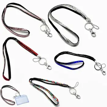 

200 Pcs Lanyards Necklace for Badges Keychain ID Card Holder Bling Crystal