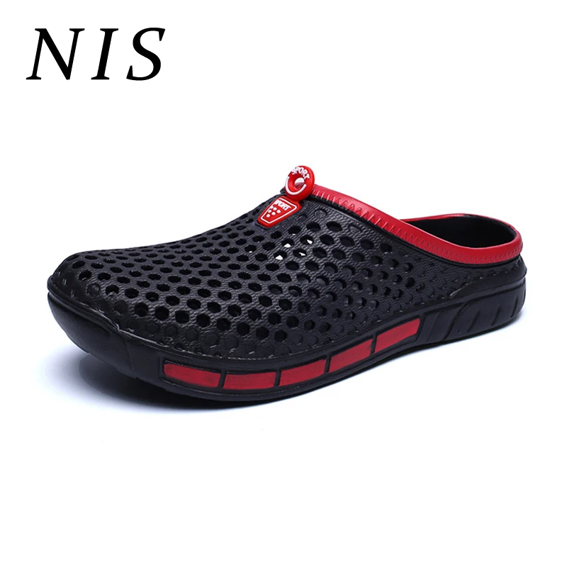 

NIS Hollow-out Men Slippers Beach Summer Shoes Men Outdoor Casual Slippers For Men Garden Hole Shoes Big Size 40-45 Man Slipper