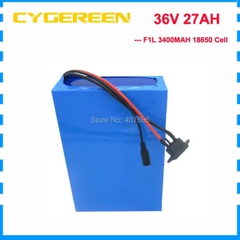 

1000W 36V li-ion battery pack 36V 27AH electric scooter battery with PVC Case use F1L 3400mah cell with 42V 5A Charger