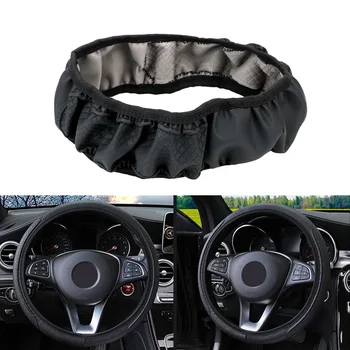 

Auto Steering- wheel Cover PU Microfiber Anti-Slip Car Steering Wheel Cover Universal Universal Skidproof Embossing Leather