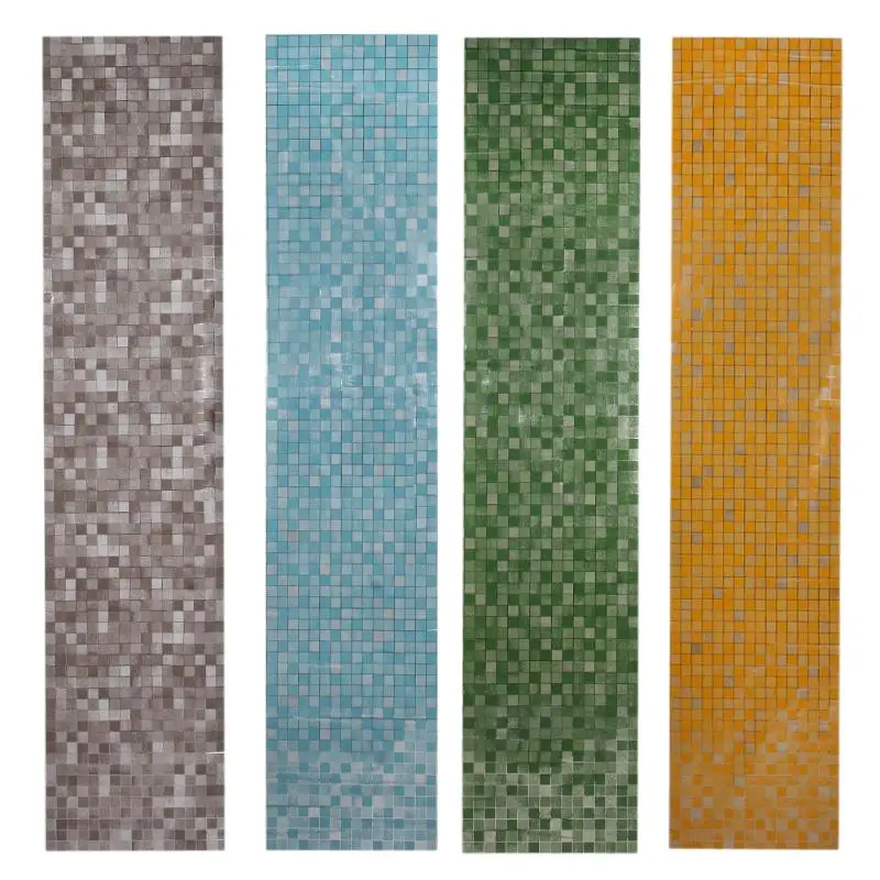 

45*200cm Heat Resistance Wall Sticks Mosaic Aluminum Foil Self Adhensive Anti Oil Waterproof Wallpaper for Kitchen Home Decor