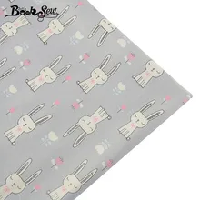 Booksew хлопок саржевая ткань кролик животное дизайн серый Tecido швейная ткань стеганая простыня детская Лоскутная кукла ремесло тела