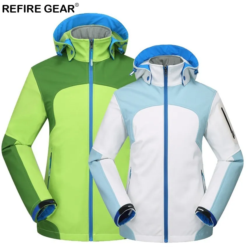

Refire Gear Outdoor Women's Hiking Jackets Waterproof Windproof Thermal Jacket Softshell For Camping Ski Thick Warm Coats