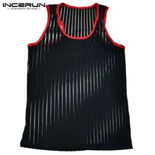 INCERUN платье из тюля без рукавов мужские майки прозрачные дышащие прозрачные сексуальный топ топы Мышцы модная обувь для ночного клуба; модные вечерние мужские жилеты