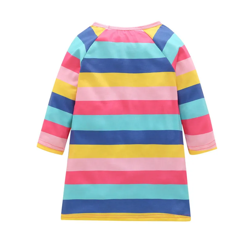 PUDCOCO/Осенняя детская одежда для маленьких девочек; вечерние платья с длинными рукавами; Модное детское платье в полоску для девочек; От 1 до 6 лет