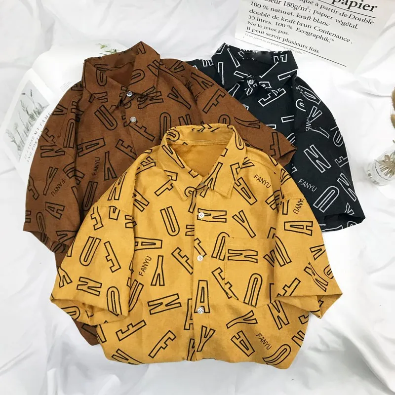 

Japanese Style Letter Print Blouse Vintage Women Men Tops And Blouses Japan Style Summer Loose Oversized Shirts Tops