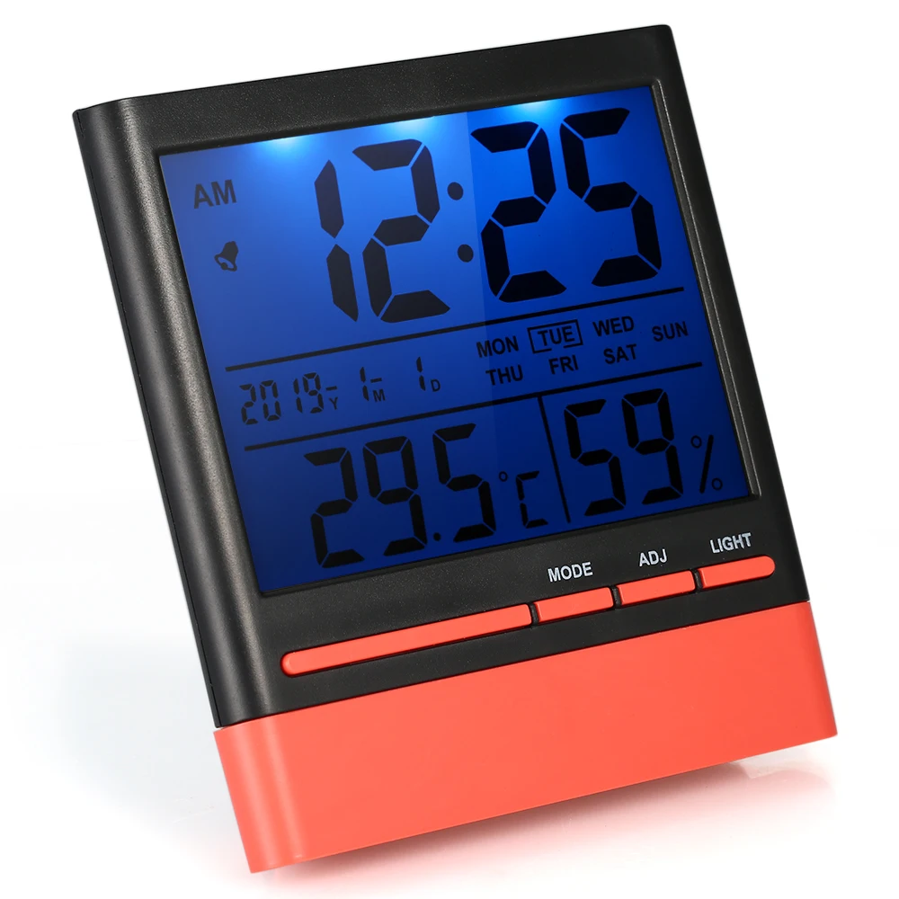 ЖК-цифровой Комнатный термометр-гигрометр комнатный Измеритель температуры и влажности Будильник термо-гигрометр с подсветкой