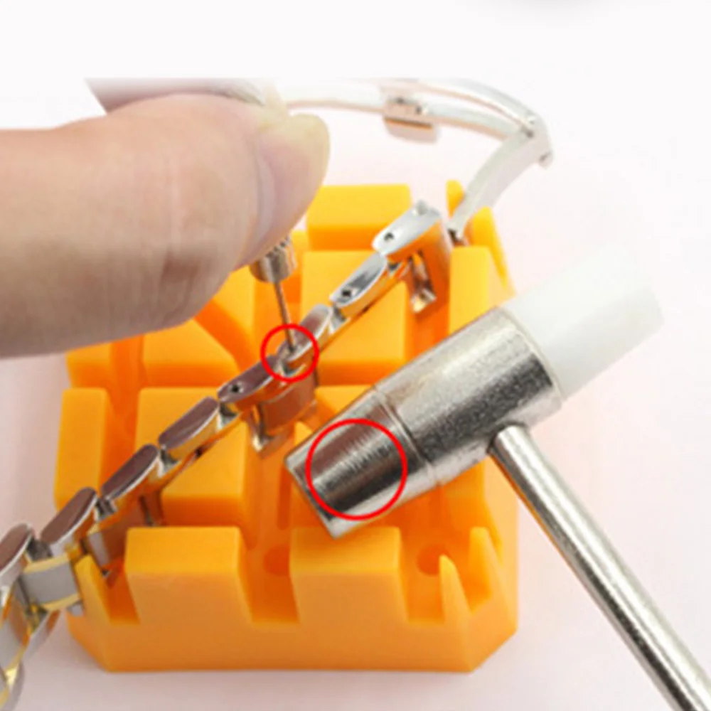 

Watch Band Bracelet Link Repair Remover Tool Hammer Punch Pins Strap Holder Kit Practical Watch Repair Tool