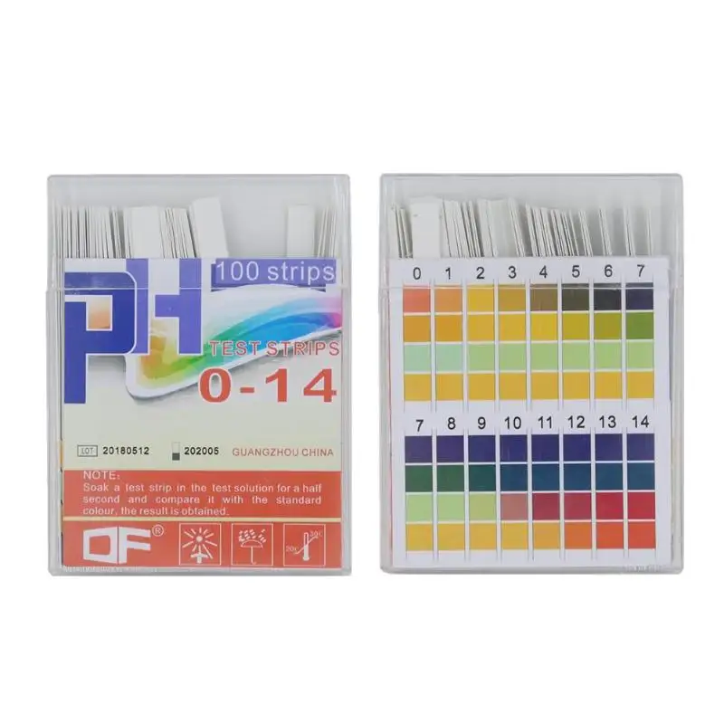 

100Pcs 0-14 PH Test Strips Litmus Paper Universal Alkaline Acid Indicator Paper for Water Saliva Soil Aquariums PH Tester