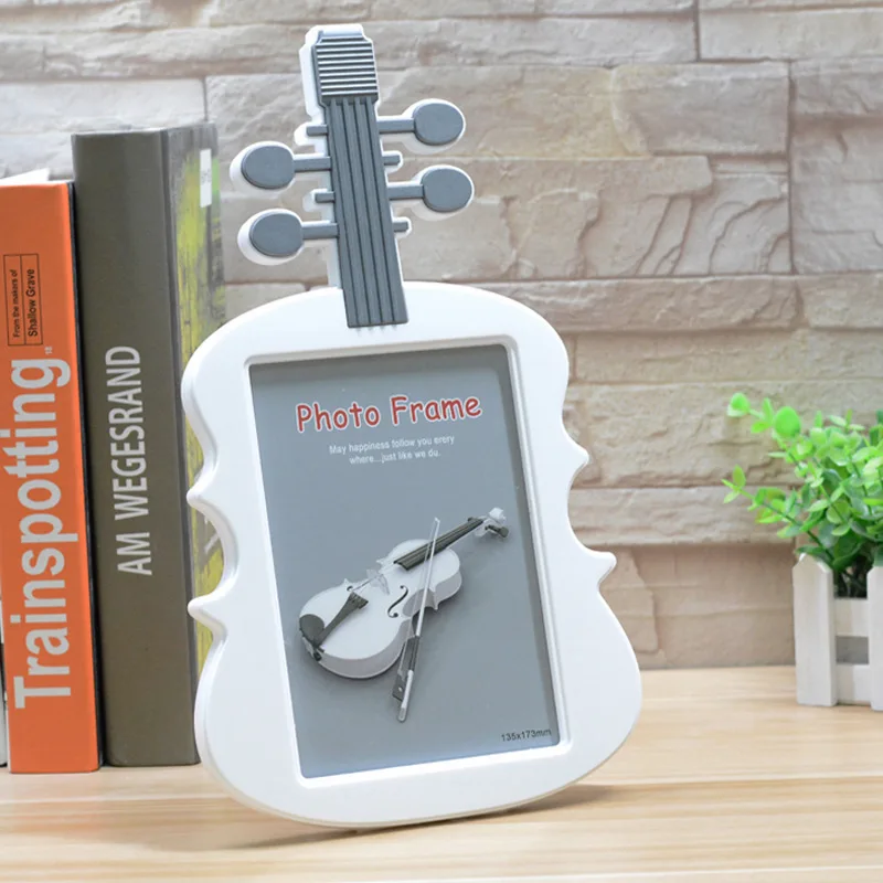 Cartoon Violin photo frame plastic frames for pictures Pink 7 Inch Home Decoration Desk Decor | Дом и сад